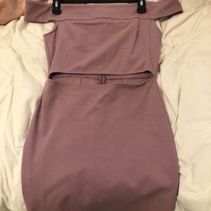 Off the shoulder dress with cut out in the front